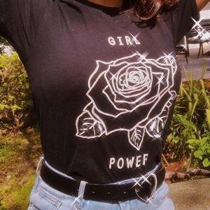 girl power black tee